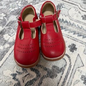 Toddler Red T-Strap Dress Shoes with Buckle
